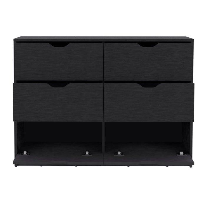 Four Drawer Double Dresser - Black