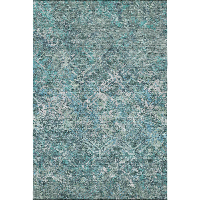 8' X 10' Diamond Washable Area Rug With UV Protection - Sage