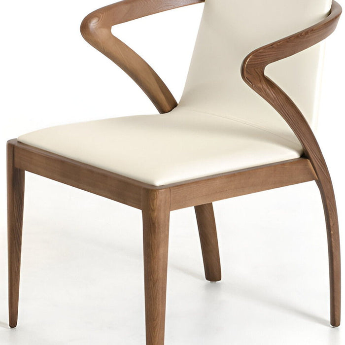 Faux Leather Dining Arm Chair - Brown