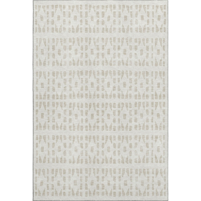 10' X 14' Geometric Washable Area Rug With UV Protection (676272) - Ivory / Beige