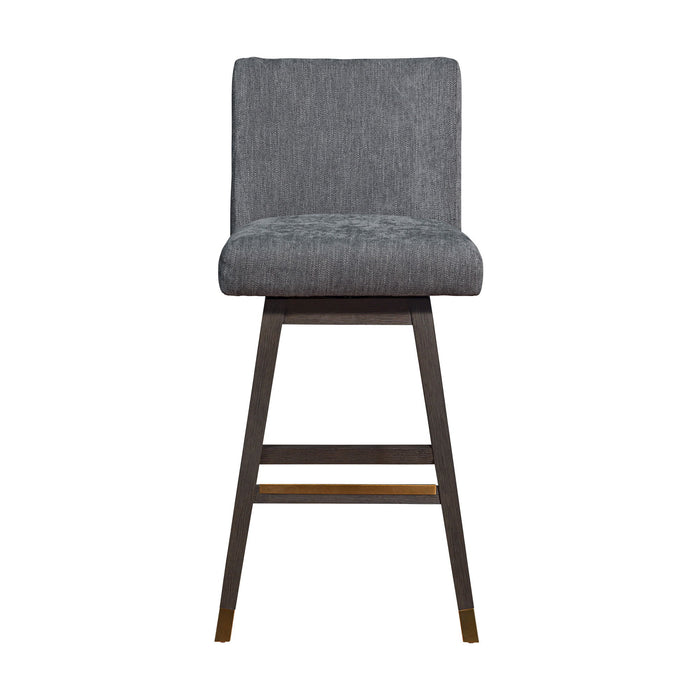 30" Solid Wood Swivel Bar Height Bar Chair - Gray