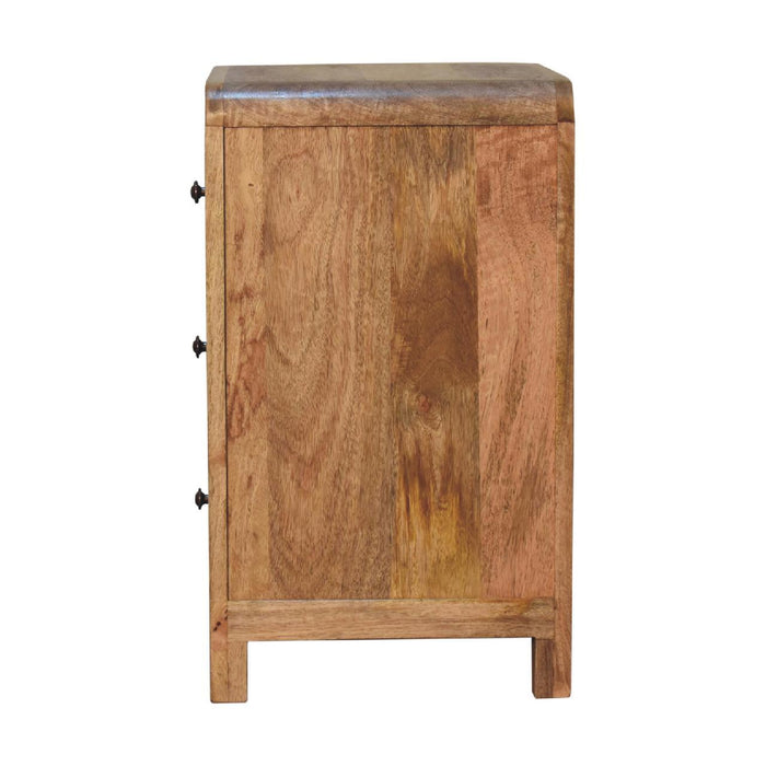 24" Solid Wood Three Drawer Nightstand - Oak