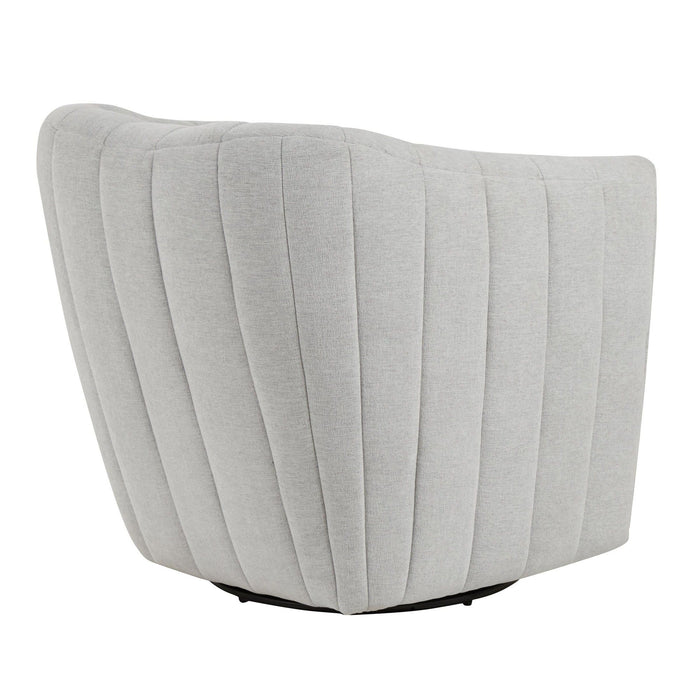 Finley - Upholstered Contemporary Swivel Accent Chair - Black Metal