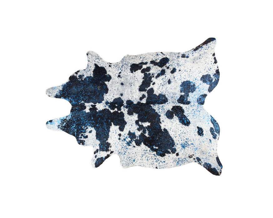 6' x 7' Cowhide Hand Knotted Area Rug - Black And White