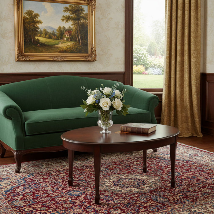 Oval Coffee Table - Dark Brown And Brown