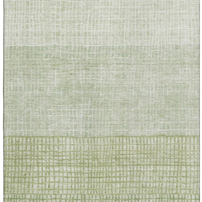 10' X 14' Geometric Washable Area Rug With UV Protection (705053) - Sage / Ivory