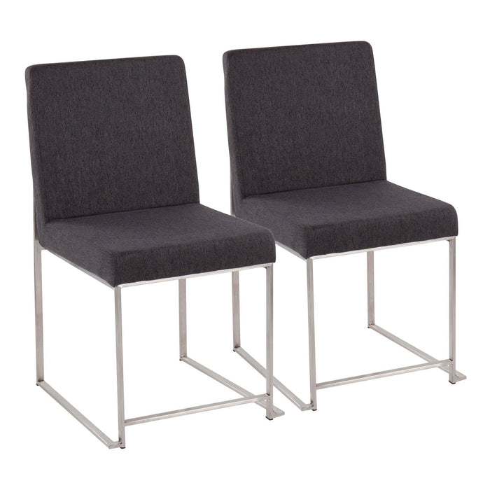 Fuji - High Back Dining Chair - Brushed Stainless Steel (Set of 2)