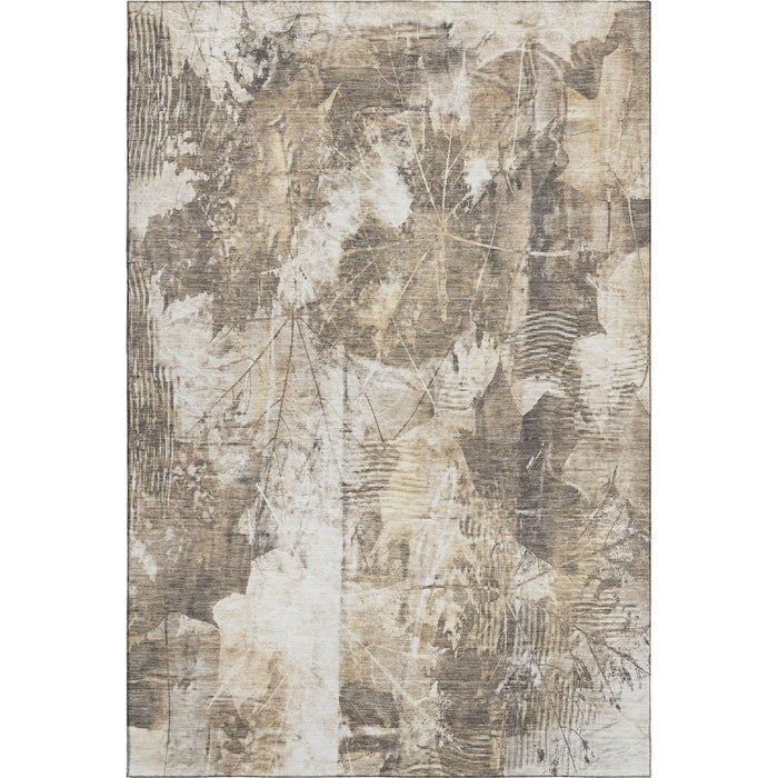 8' X 10' Floral Washable Area Rug With UV Protection (649064) - Beige / Ivory