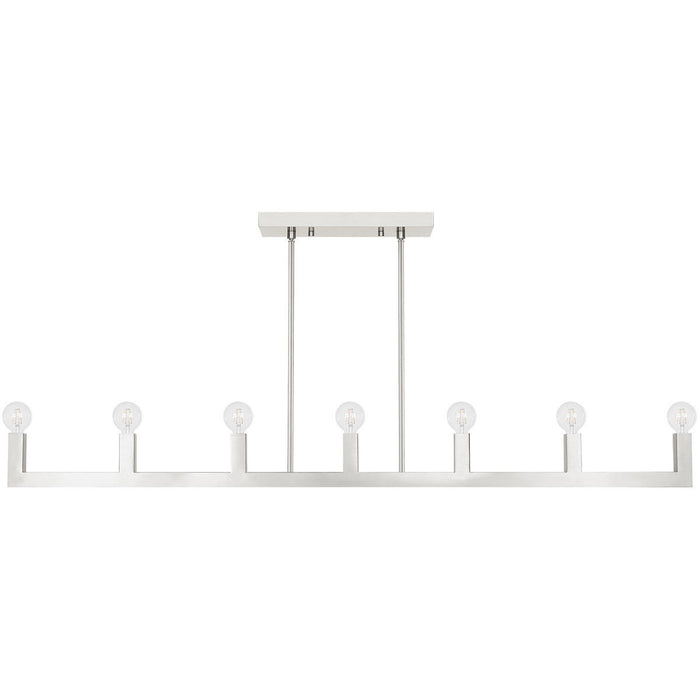 17" Seven Light Dimmable Chandelier With Shades - Nickel