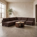Meridian Furniture Hammond velvet performance fabric 5-piece armless sectional with plush cushions and modern design.