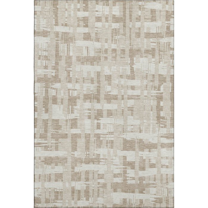 10' X 14' Striped Washable Area Rug With UV Protection (705719) - Taupe / Beige