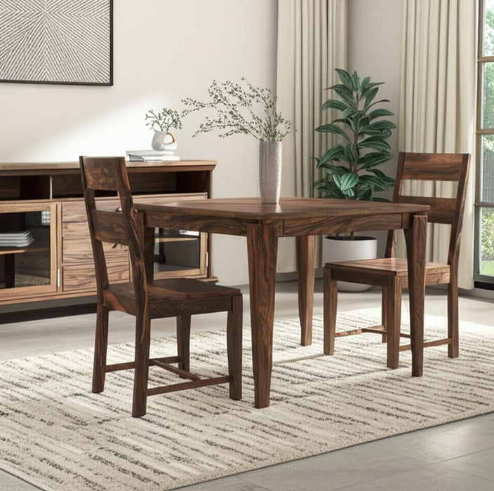Solid Wood Ladder Back Dining Room Side Chairs (Set of 2) - Dark Brown