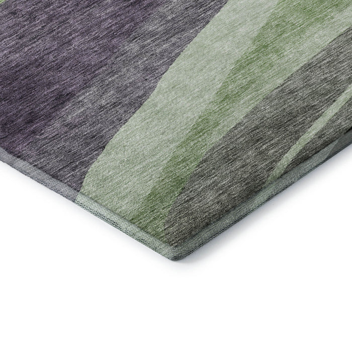 10' X 14' Abstract Washable Area Rug With UV Protection (684244) - Purple / Green / Ivory