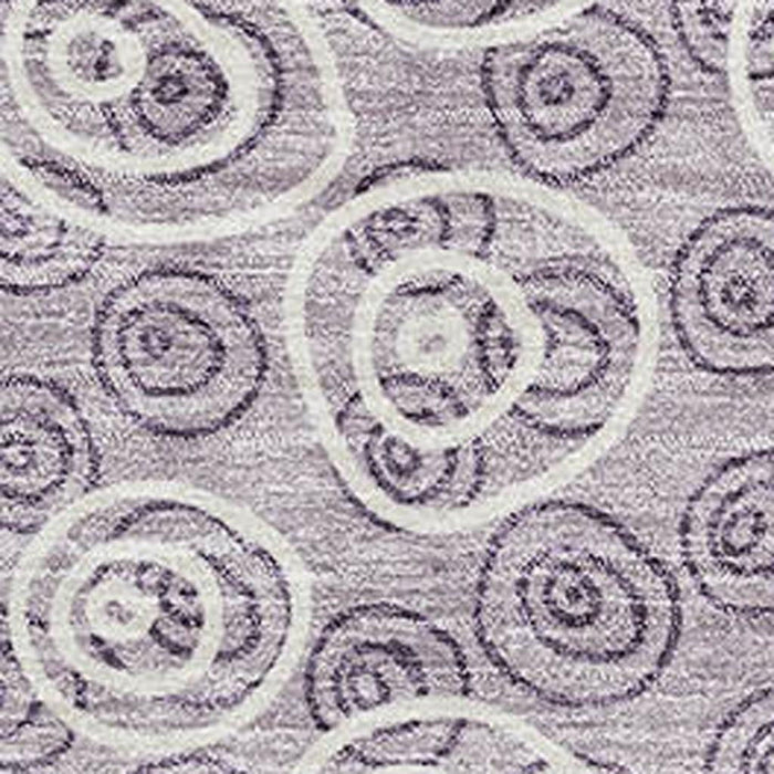 8' X 10' Polka Dot Washable Area Rug With UV Protection - Lavender And Ivory