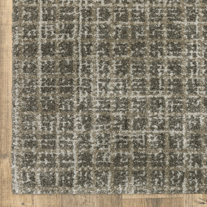 8' x 11' Geometric Power Loom Area Rug - Gray