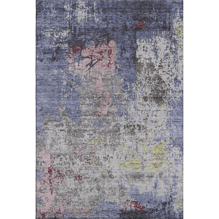 10' X 14' Abstract Washable Area Rug With UV Protection (707809) - Blue / Pink / Ivory