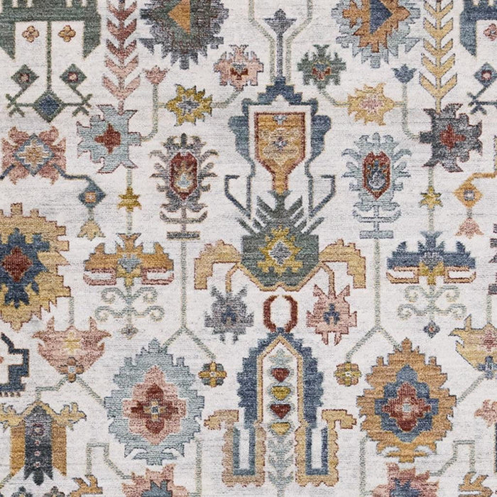 8' X 10' Medallion Area Rug (660204) - Cream / Blue / Green