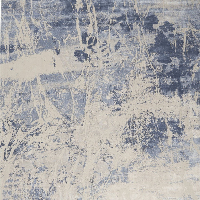 8' X 11' Abstract Non Skid Area Rug (550760) - Cream / Blue / Light Blue