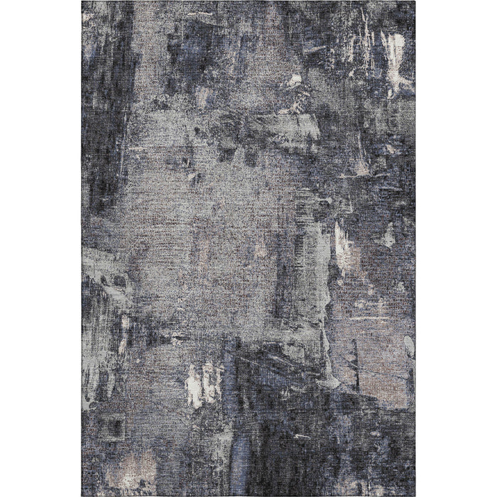 10' X 14' Abstract Washable Area Rug With UV Protection (677987) - Charcoal / Silver