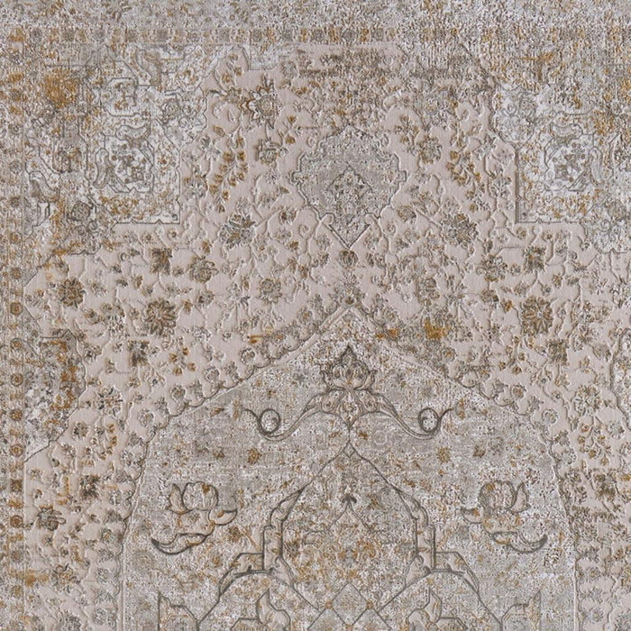 13' X 20' Oriental Area Rug With Fringe (722072) - Ivory / Gray / Gold