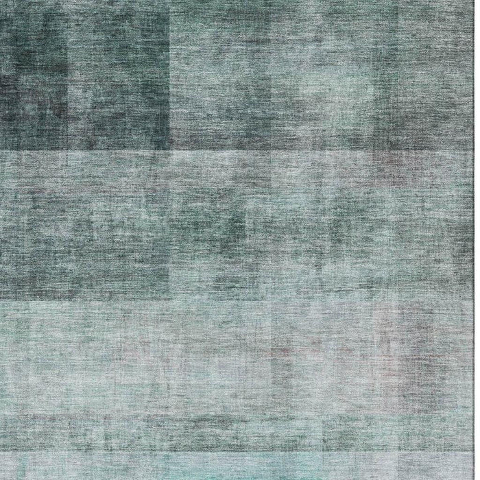 10' X 14' Abstract Washable Area Rug With UV Protection (649660) - Teal / Ivory