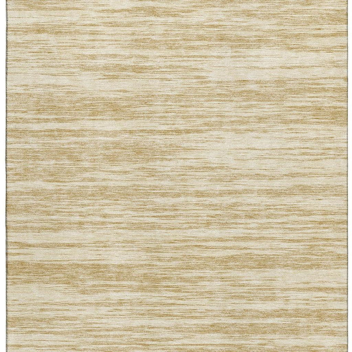 10' X 14' Striped Washable Area Rug With UV Protection (675594) - Gold / Beige