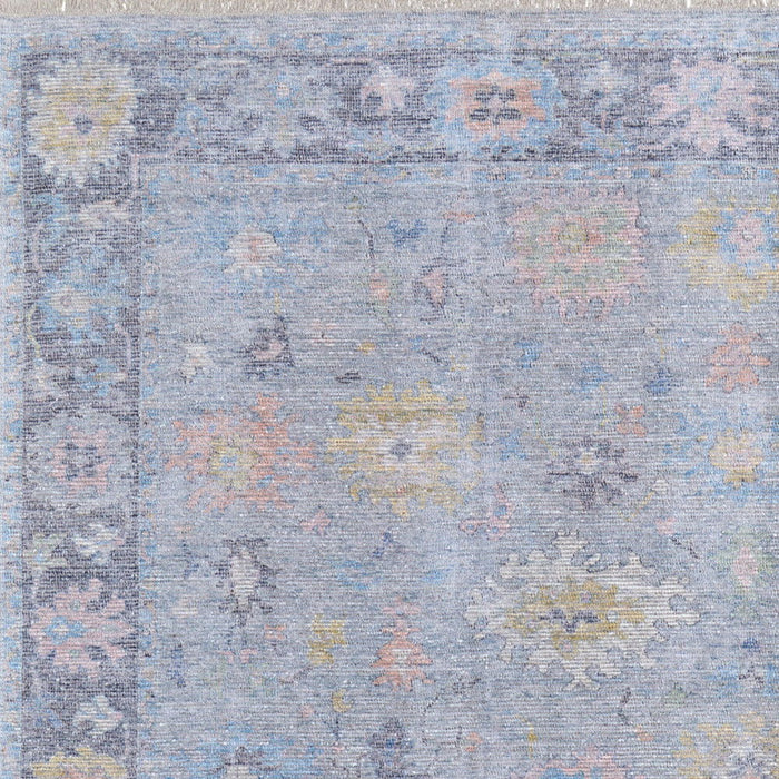 8' X 10' Floral Hand Woven Distressed Area Rug With Fringe - Orange
