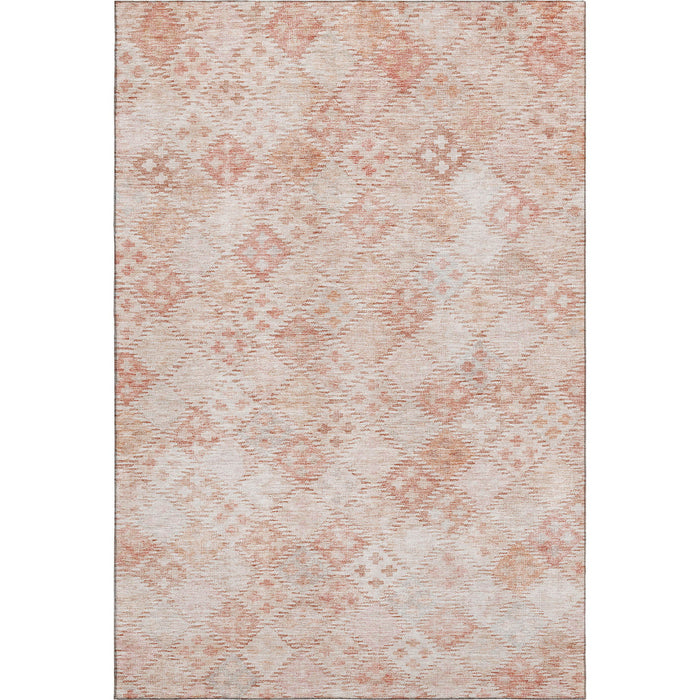 10' X 14' Geometric Washable Area Rug With UV Protection (683842) - Pink / Ivory
