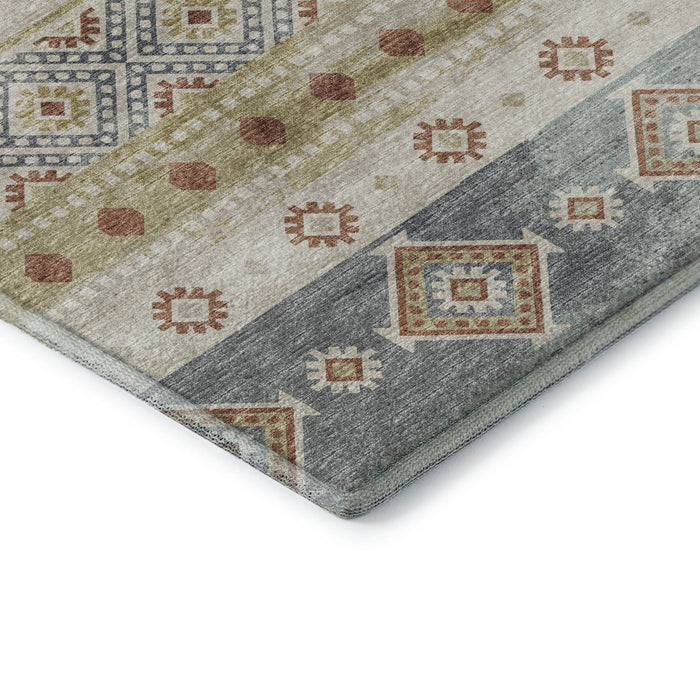 8' Tribal Washable Round Rug With UV Protection - Desert Sand