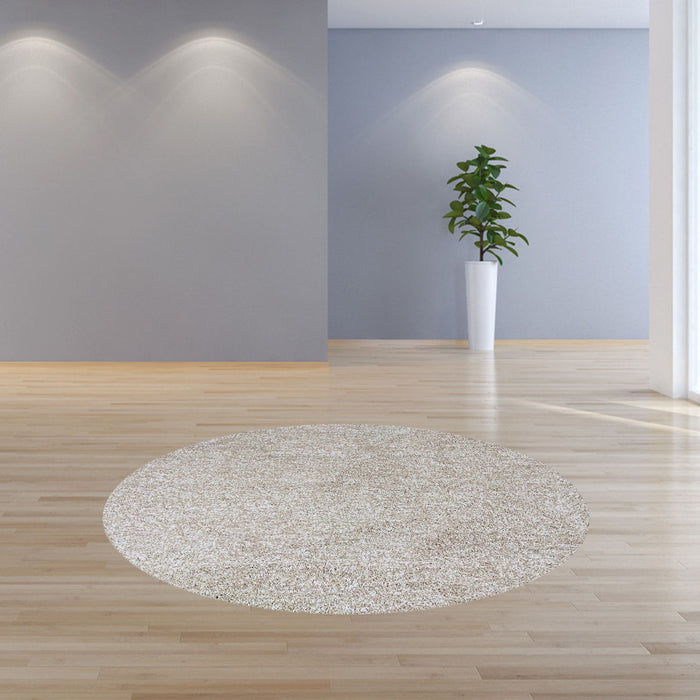 8' Round Polyester Heather Area Rug - Ivory
