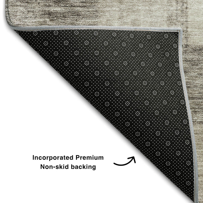10' X 14' Geometric Washable Area Rug With UV Protection (686198) - Beige / Taupe