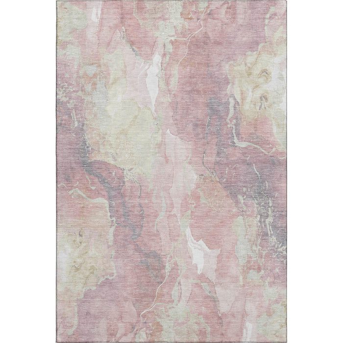 10' X 14' Abstract Washable Area Rug With UV Protection (701329) - Pink / Beige