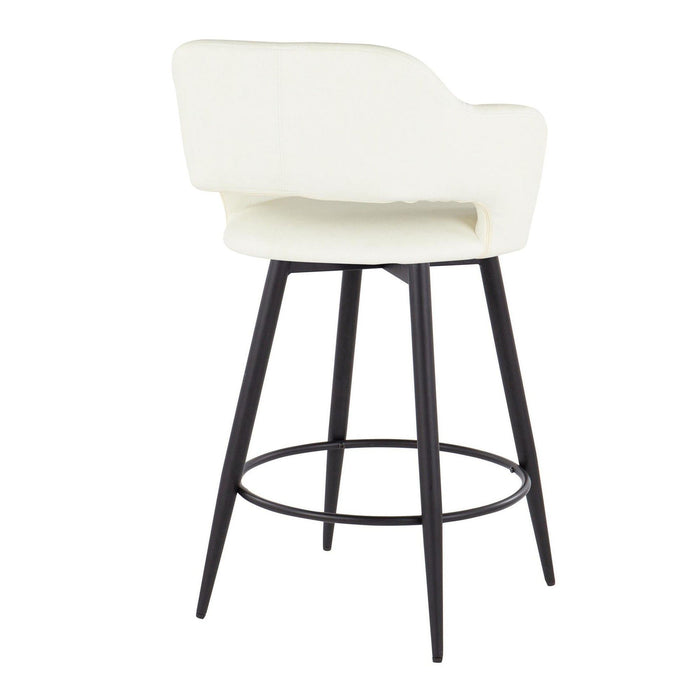 Margarite - 26" Fixed-Height Counter Stool With Swivel - Matte Black Metal (Set of 2)
