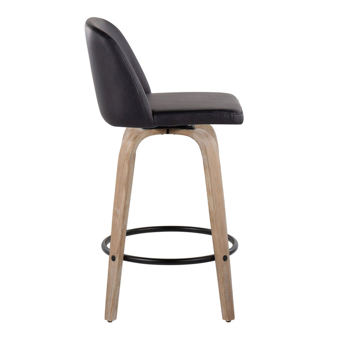 Toriano - 26" Fixed-Height Counter Stool (Set of 2) - Light Brown & Black Base