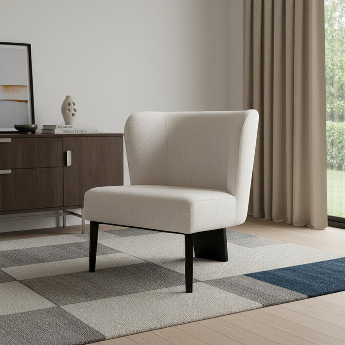 Faux Leather Wingback Accent Chair - White