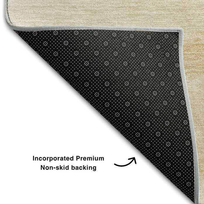 10' X 14' Abstract Washable Area Rug With UV Protection (648448) - Beige / Copper / Taupe