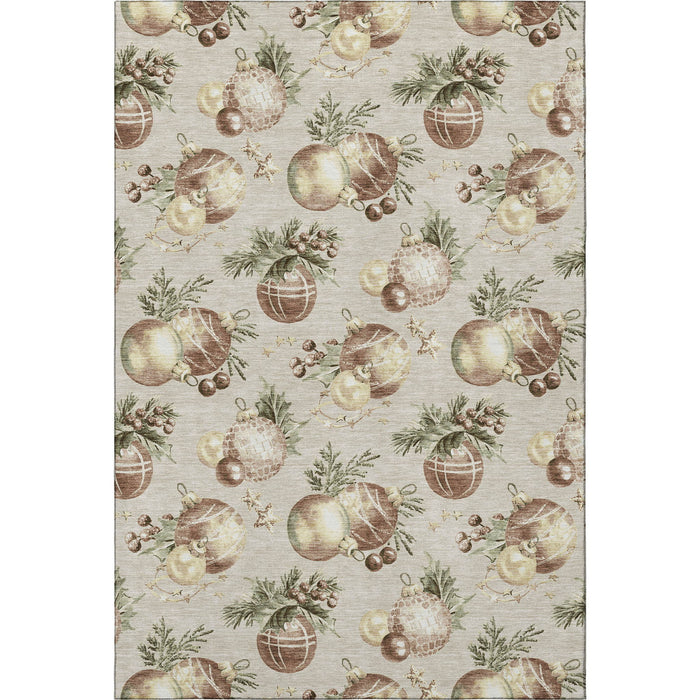 10' X 14' Polka Dot Washable Area Rug With UV Protection (702479) - Beige / Brown / Ivory