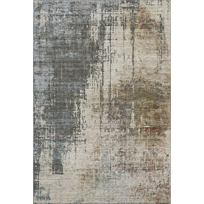 9' X 12' Abstract Washable Area Rug With UV Protection - Beige And Brown