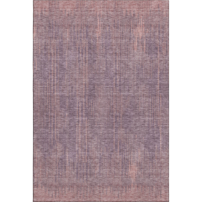 10' X 14' Striped Washable Area Rug With UV Protection (671030) - Mauve / Plum