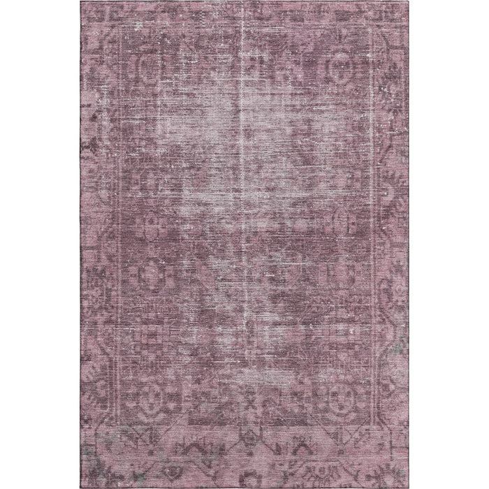 10' X 14' Oriental Washable Area Rug With UV Protection (691944) - Merlot / Silver