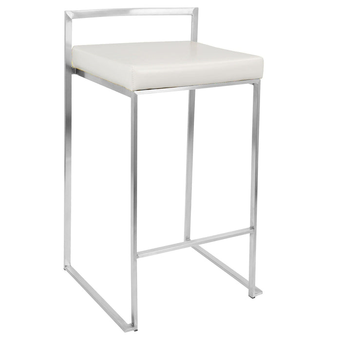 Fuji - 26" Stackable Counter Stool - Brushed Stainless Steel