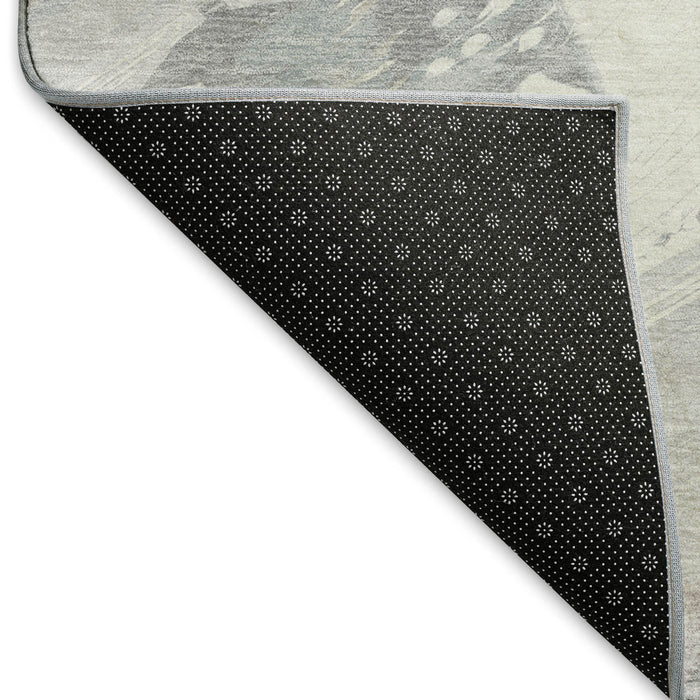 10' X 14' Abstract Washable Area Rug With UV Protection (694146) - Beige / Gray / Silver