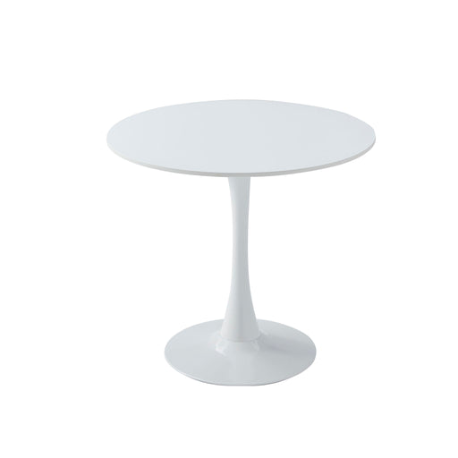 Round Giga dining table with tulip-style base, showcasing a smooth wooden tabletop and sleek pedestal design for modern dining rooms.