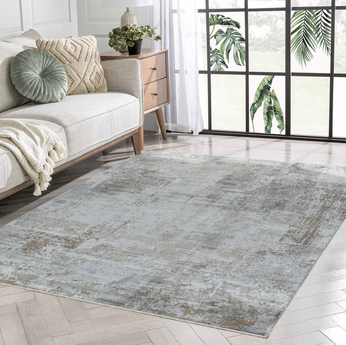 8' x 10' Abstract Power Loom Stain Resistant Area Rug - Beige