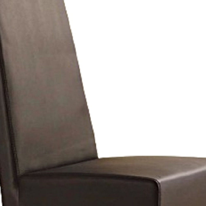 Upholstered Faux Leather Dining Side Chairs (Set of 2) - Dark Brown