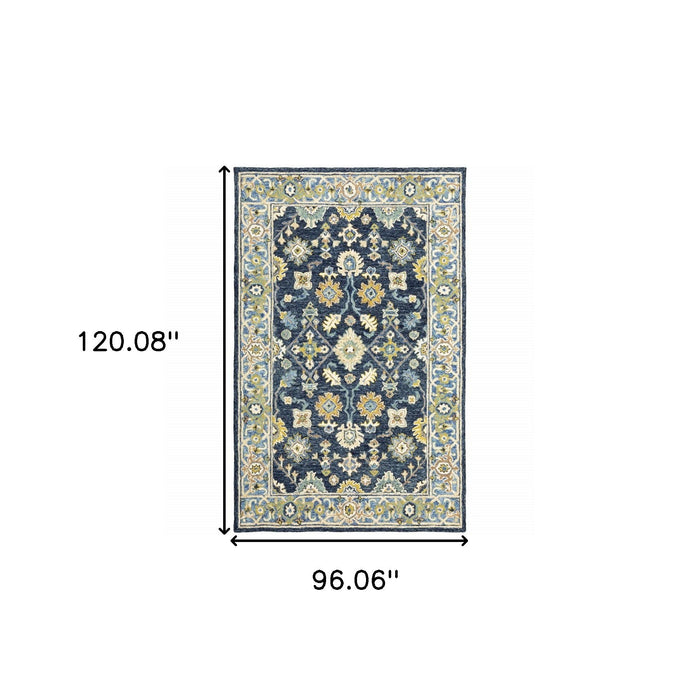 8' x 10' Bohemian Rug - Navy And Blue