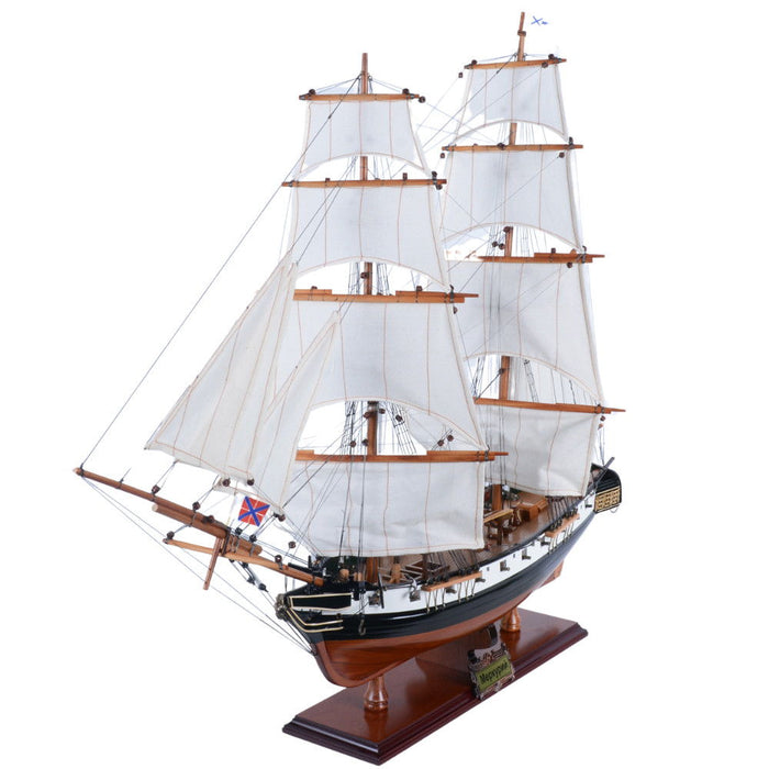 Hand Painted Model Boat (624659) - Dark Brown / White