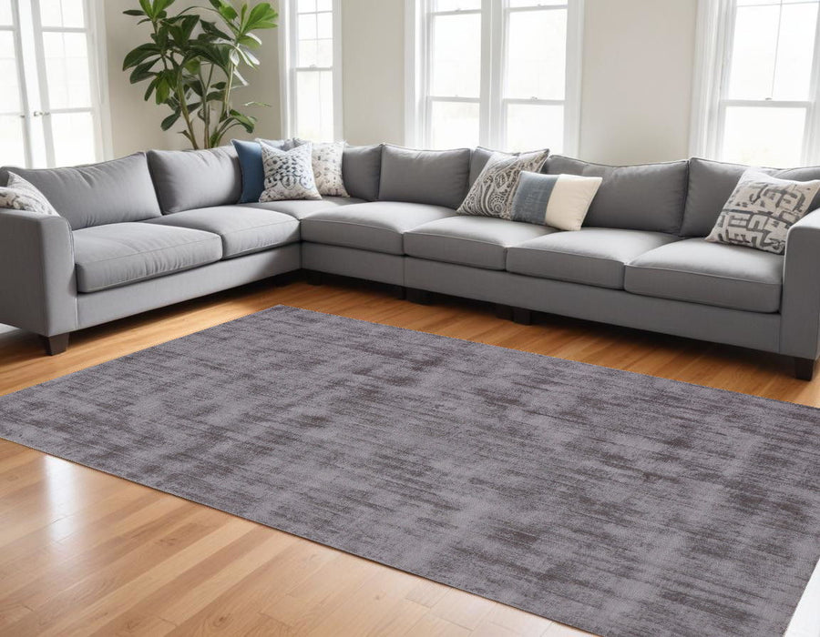 9' x 12' Hand Loomed Area Rug - Dark Brown