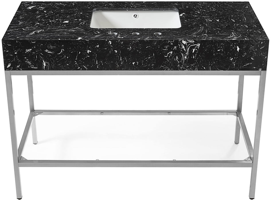 Marmo - Engineered Marble Bathroom Vanity With Chrome Base