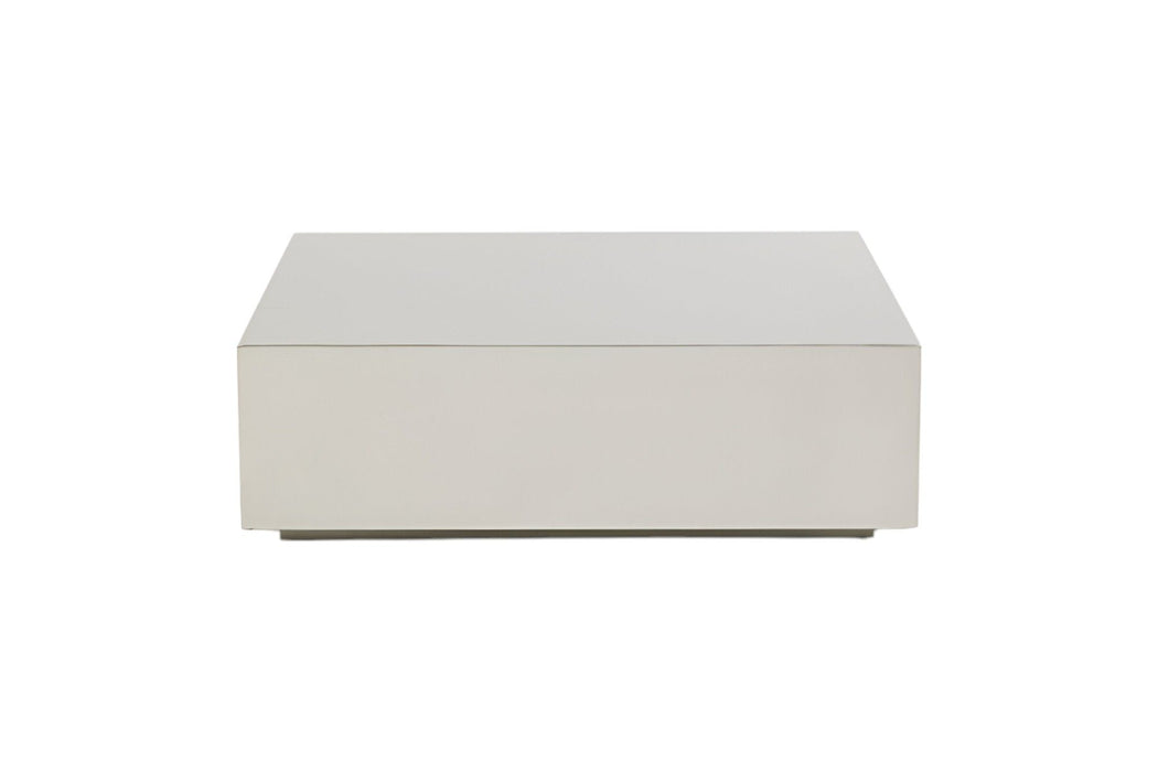 Modern Stainless Steel Coffee Table - Brushed Silver
